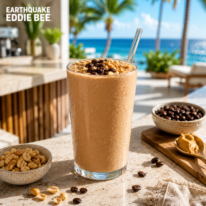 Buzzed Up Peanut Butter Cup Smoothie Recipe | Earthquake Eddie Bee