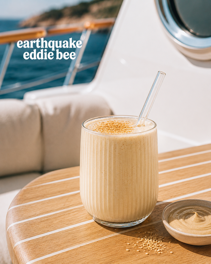 Tahini Smoothie with Cardamom & Dates Recipe | Earthquake Eddie Bee