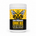 Earthquake Eddie Bee Pollen Power Protein container with bee graphic on a white background